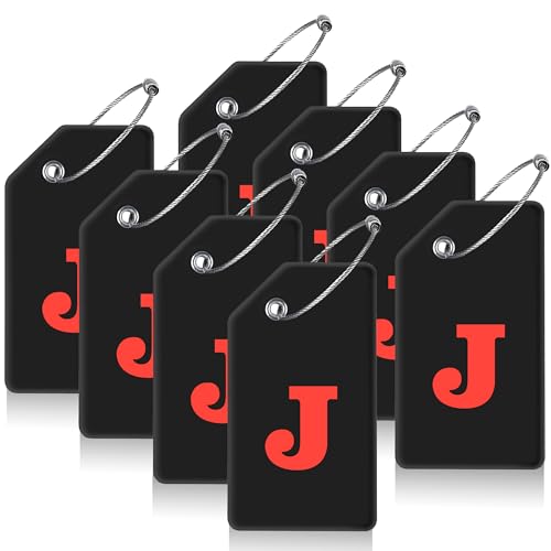 8 Pack Initial Luggage Tags for Suitcases Airplane Travel Essentials (8 Count)