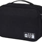 Cable Organizer bag for women or men,Electronic Accessories Carry Case Portable Waterproof Double Layers All-in-One Storage Bag for Cord, Charger, Phone, Earphone (Black)