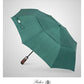 Folding Umbrella Real Wood Handle Herringbone Jade Green