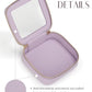 Small Cosmetic Bag for Purse Mini Makeup Bag for School Cute Clear Make Up Pouch for Travel Tiny Leather Purple Make Up Organizer Case for Backpack Toiletry Bag Waterproof Square Pouch with Zipper