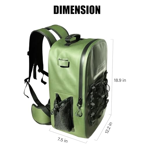 26L Waterproof Fishing Tackle Backpack with Rod Holder