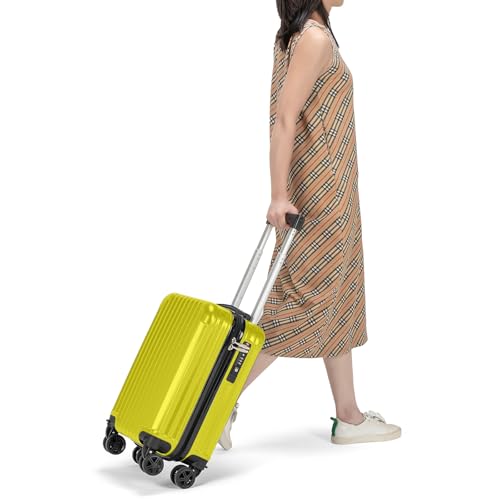 Personal Item Suitcase 18x14x8 Inches Hardside Built In TSA Lock & USB Port Lightweight Luggage With Removable Silent Wheels Underseat Carry