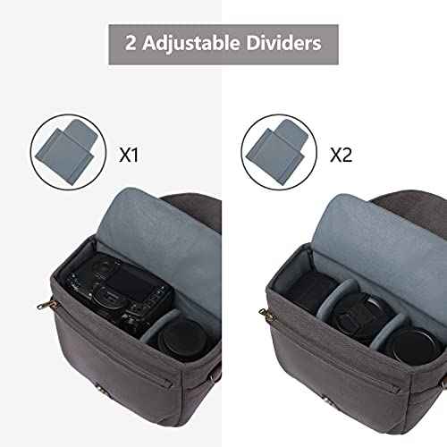 Canvas Crossbody Camera Bag with Rain Cover for Women Men
