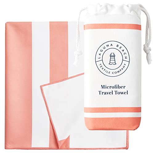 Coral Microfiber Beach Towel by Laguna Beach Textile Co
