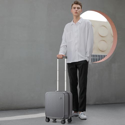 Underseat Carry on Luggage 16 Inch Hardshell PC Suitcase with Spinner Wheels TSA Lock for Travel