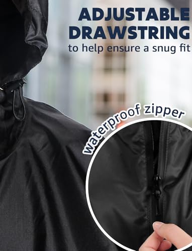 Waterproof Rain Poncho for Women Packable Hooded Raincoat with Pocket