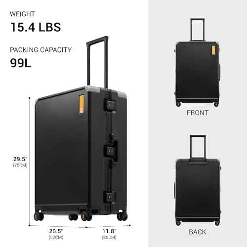 Zipperless Checked Luggage Large Suitcase with Wheels 28 Inch Aluminum Frame Luggage Hard Shell Suitcases with Tsa Locks