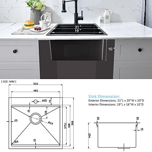 21 Inch Drop In Bar Sink Workstation