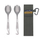2 Piece Titanium Camping Sporks with Travel Bag and Carabiner (2 Count)