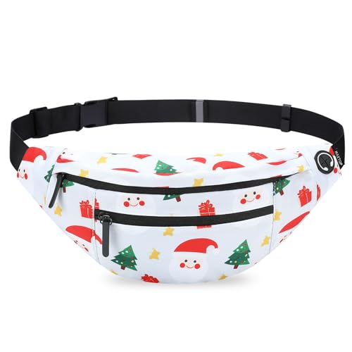 Large White Christmas Fanny Pack with 4