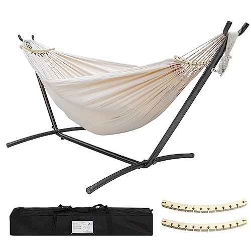 Double Hammock with Stand Included 450lb Capacity Steel Stand