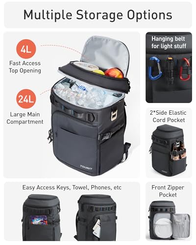38 Cans Backpack Cooler with 2 Insulated Compartments