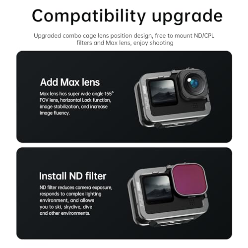 Aluminum Case Metal Cage Protective Frame Housing for GoPro Hero 13 12 11 10 9