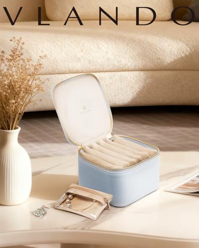 Jewelry Travel Organizer with Clear 6 Velvet Bags