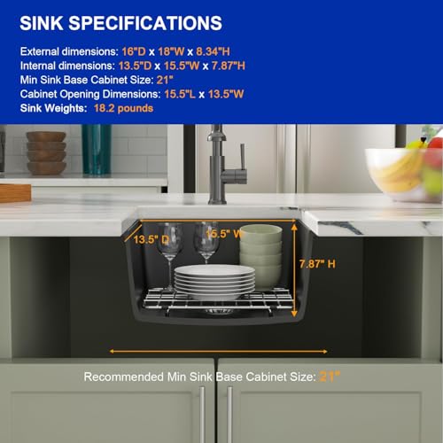 Undermount Quartz Composite Prep Sink