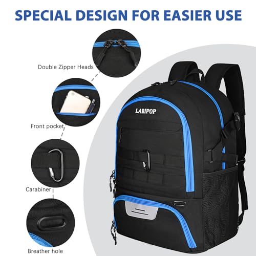 Soccer Backpack Bag with Ball Holder Ventilated Shoe Compartment Large Capacity Sports Gear Bag for Basketball Volleyball Gym