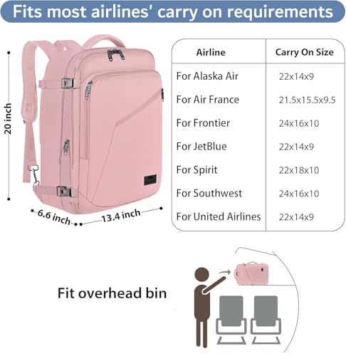 Pink Travel Backpack for Womens