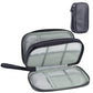 PU Leather Cable Organizer Double Layer Travel Pouch