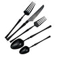 20 piece Black Flatware Set 304 Stainless Steel Fork Spoon Cutlery Luxury Mirror Polished Silverware (4 Count)