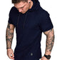 Mens Fashion Hoodies Sport Pullover Solid Color Shirt Workout Lightweight Tops Navy X