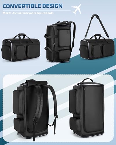 50L Convertible Garment Duffle Bag Backpack with Removable Bag