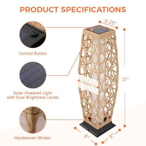 2 Piece Outdoor Floor Lamp Solar Lantern (2 Count)