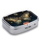 Metal 2 Compartment Pill Organizer Travel Friendly Portable Compact Pill Box Cute Pill Case to Hold Vitamins