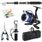 Fishing Rod 6.9ft Telescopic Fishing Rod and Reel Combo with Fishing Pliers and Lip Gripper Fishing Equipment