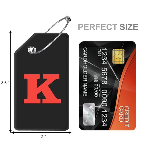 8 Pack Initial Luggage Tags for Suitcases Airplane Travel Essentials (8 Count)