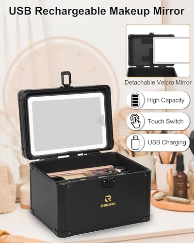 Travel Small Makeup Bag With LED Mirror in 3