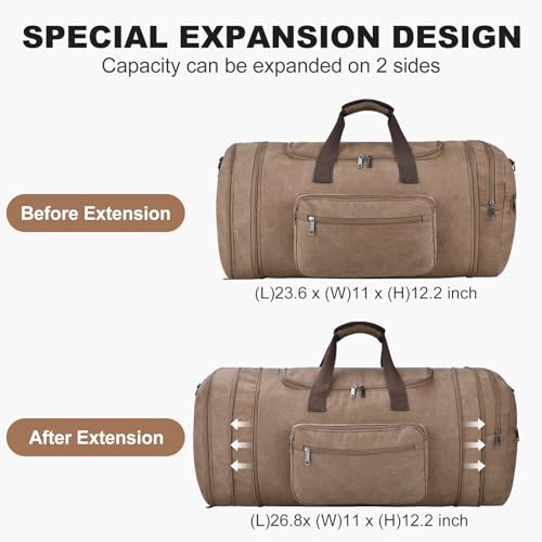 60L Canvas Duffle Bag for Men