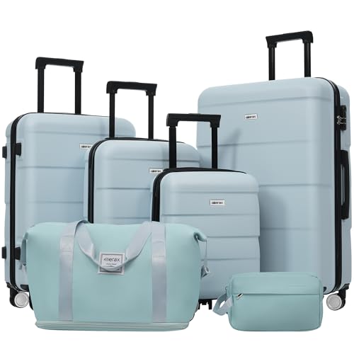 Luggage Set 6 Piece Carry on Hardcase Suitcase with Travel Bags (6 Count)