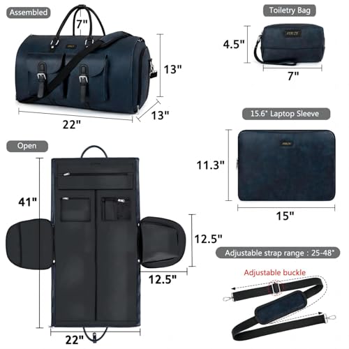 Garment Bag for Travel Convertible Carry on Travel Duffel Bag for Men Women