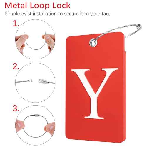 2 Pack Initial Luggage Tags for Suitcases Airplane Travel Essentials (2 Count)