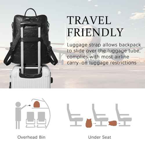 Vegan Leather Laptop Backpack for Women 15.6 inch Work Backpack Fashion Travel Backpack Purse for Business College