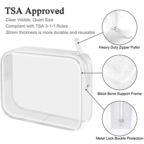 Clear Toiletry Bag TSA Approved Quart Size Travel Carry On (2 Count)