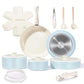 Ceramic Nonstick Pots and Pans Set 19 Piece with Detachable Handle