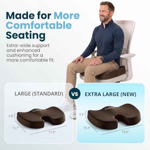 Extra Large Gel & Memory Foam Seat Cushion