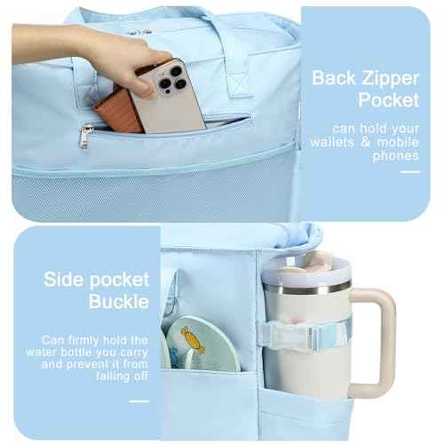 Waterproof Beach Tote Pool Bags for Women Ladies Extra Large Tote Bag Carryall Bag With Wet Compartment Fit 40oz Tumbler Holder Gym Travel Bag for Cruise