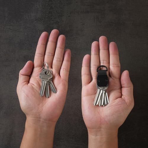 Compact Aluminum Carbon Fiber Mini Key Organizer Holder Keychain