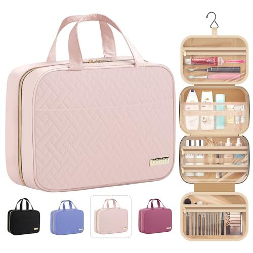 Hanging Travel Toiletry Bag Women Men Essentials Pale Pink
