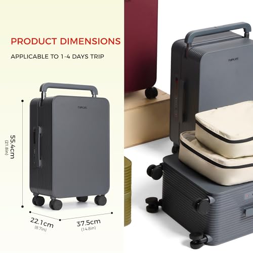 Balance 20" Wide Handle Suitcase Hardside Zipperless Luggage Grey