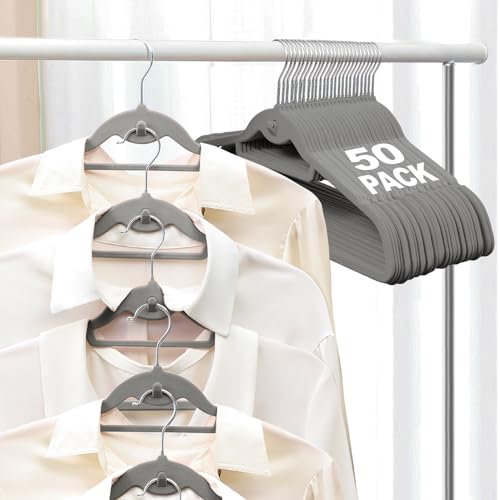 Velvet Felt Stackable Hangers 50 Pack (50 Count)