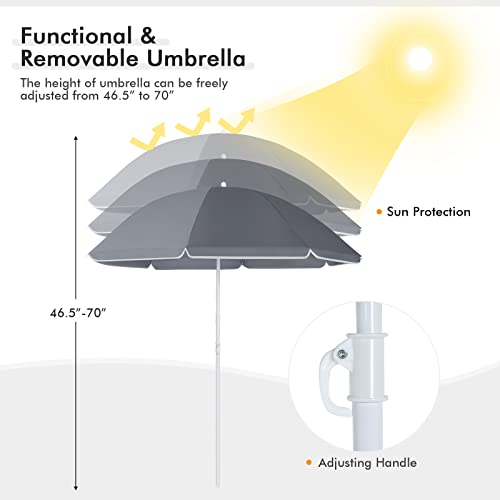 Double Camping Chair with Umbrella