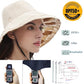 Womens Sun Hats Wide Brim Reversible Bucket Cotton Hat Packable Summer Travel Cap with Hat Clip