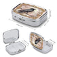 Metal 2 Compartment Pill Organizer Travel Friendly Portable Compact Pill Box Cute Pill Case to Hold Vitamins