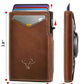 Men Airtag Leather Wallet Metal Case Money Clip