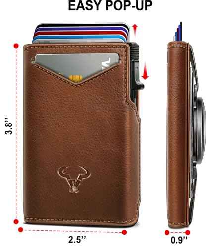 Men Airtag Leather Wallet Metal Case Money Clip