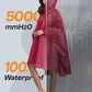 Adult Rain Poncho Waterproof Hooded Zipper Raincoat with Pockets