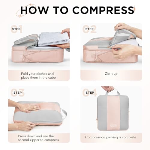 8 Set Compression Packing Cubes for Travel Gifts Mom Women (8 Count)